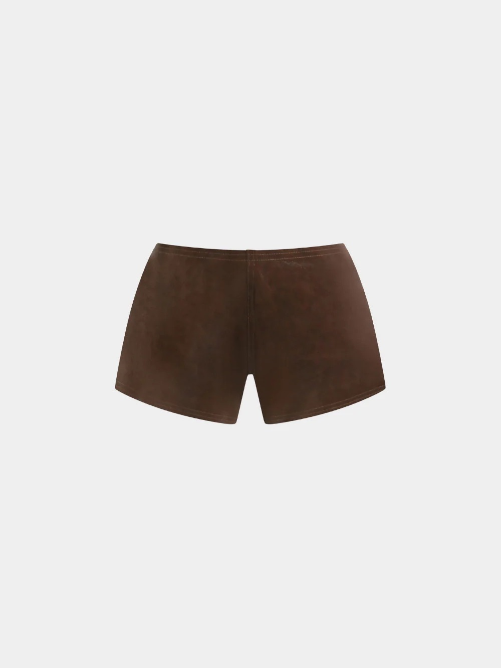 Suede-Look Brown High-Rise Bike Shorts